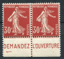 !!! 30C SEMEUSE PAIRE AVEC PUBS POSTE NEUVE ** - Unused Stamps