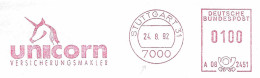 721  Licorne: Ema D'Allemagne, 1992 - Unicorn Meter Stamp From Stuttgart, Germany - Mythologie