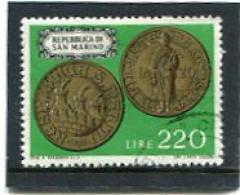 SAN MARINO - 1972   220 L   COINS  FINE USED - Used Stamps