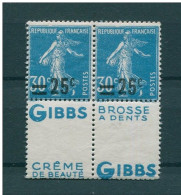 !!! 25C/30 C SEMEUSE PAIRE AVEC DOUBLES PUBS GIBBS NEUVE */** - Unused Stamps