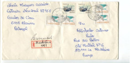 PORTUGAL - Affranchissement Multiple Sur Lettre Recommandée - - Cartas & Documentos
