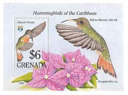 MDB-BK1-434 MINT ¤ GRENADA 1992 BLOCK ¤ HUMMINGBIRDS - OISEAUX - BIRDS - PAJAROS - VOGELS - VÖGEL - - Colibrì