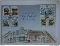 België Belgique Belgium Singapore 2005 Herdenkingskaart Carte Souvenir Oude Winkels Magasins Shophouses 3426HK - Souvenir Cards - Joint Issues [HK]