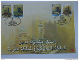 België Belgique Marokko Maroc 2001 Herdenkingskaart Carte Souvenir Moskee Basiliek Mosque 3002HK 3002-3003 Yv 1282-1283 - Souvenir Cards - Joint Issues [HK]