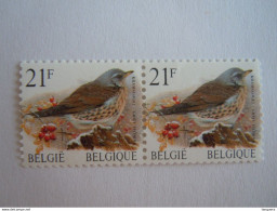 België Belgique Belgium 1998 Vogels Oiseaux Buzin Kramsvogel Grive Rouleau Rolzegel R87 + R88 2792 MNH ** - Coil Stamps