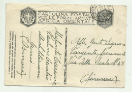 CARTOLINA POSTALE FORZE ARMATE ASMARA 1936 ( PIEGHE SUI BORDI ) - War 1939-45