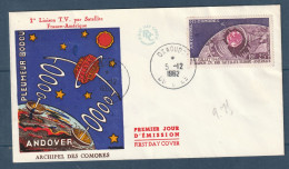 Comores - FDC - YT PA N° 7 - Poste Aérienne - Andover - Satellite - 1962 - Poste Aérienne