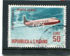 SAN MARINO - 1963  50 L   VICKERS  VISCOUNT  FINE USED - Gebruikt