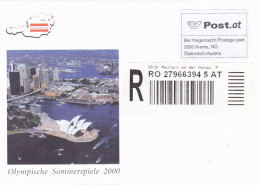 OLYMPIC GAMES, SYDNEY'00, REGISTERED POSTAGE PAID SPECIAL COVER, AUSTRIA - Ete 2000: Sydney