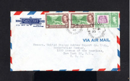 1532-BRITISH HONDURAS-.AIRMAIL COVER BELIZE To NEW YORK (usa).1948.WWII.BRITISH Colonies.envelope AERIEN - Honduras Británica (...-1970)