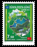 Turkey 2022 UPU World Post Day Joint Issue Stamp Mint - Ungebraucht