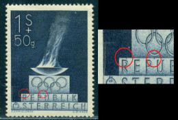 1948 London Olympics,Austria,854,MNH,Error/2:colour Dots Over "R"and "PU" - Verano 1948: Londres