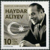 Turkey 2022 Haidar Aliyev President Of Azerbaijan Flag Stamp Mint - Nuevos