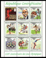 CENTRAL AFRICA(1993) Olympics 100th Anniversary. Set Of 3 Sheetlets Of 9. Scott Nos 1016-8. - Centrafricaine (République)