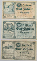 AUSTRIA NOTGELD TEXING 3PC #alb012 0337 - Autriche