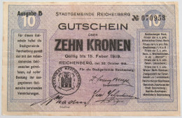 AUSTRIA 10 KRONEN REICHENBERG 1919 #alb010 0369 - Oesterreich