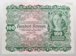 AUSTRIA 100 KRONEN 1922 #alb051 0093 - Oesterreich