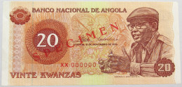 ANGOLA 20 KWANZAS 1976 TOP SPECIMEN #alb013 0185 - Angola