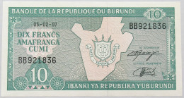 BURUNDI 10 FRANCS 1997 TOP #alb017 0025 - Burundi