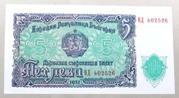 BULGARIA 5 LEVA 1951 TOP #alb050 1243 - Bulgarije