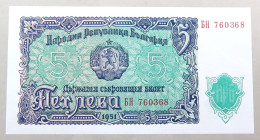 BULGARIA 5 LEVA 1951 TOP #alb050 1237 - Bulgarije