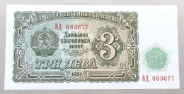 BULGARIA 3 LEVA 1951 TOP #alb050 1229 - Bulgarije