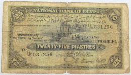 EGYPT 25 PIASTRES 1942 #alb013 0217 - Egypte