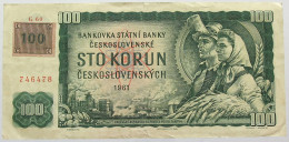 CZECHOSLOVAKIA 100 KORUN 1961 STAMP #alb017 0123 - Tschechoslowakei