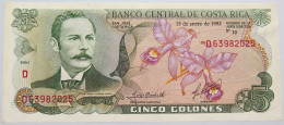 COSTA RICA 5 COLONES 1992 TOP #alb014 0005 - Costa Rica