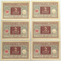 COLLECTION BANKNOTES GERMANY 2 MARK 1920 DARLEHNSKASSENSCHEIN 6pc #alb067 0493 - Collections & Lots