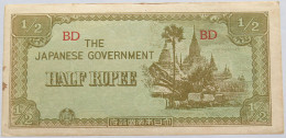 JAPANESE GOVERNMENT BURMA 1/2 RUPEE #alb018 0145 - Japan