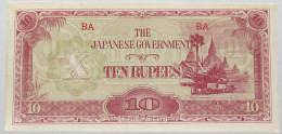 JAPAN BURMA 10 RUPEES TOP #alb016 0183 - Japan