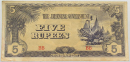 JAPAN 5 RUPEES BURMA #alb015 0147 - Japón