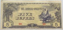 JAPAN 5 RUPEES BURMA #alb015 0149 - Japan