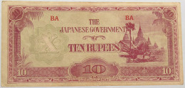 JAPAN 10 RUPEES BURMA #alb015 0143 - Giappone