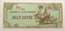 JAPAN 1/2 RUPEE BURMA WW2 #alb014 0123 - Japon