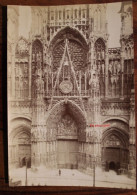 Photo 1890's Façade Ouest Cathédrale De Rouen Tirage Albuminé Albumen Print Vintage - Plaatsen