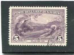 SAN MARINO - 1928  5 L   S. FRANCESCO  FINE USED - Oblitérés