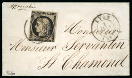 1849, Premier Jour D'émission, Lettre De Lyon Pour - 1849-1850 Cérès