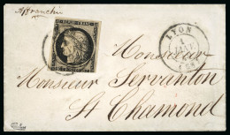1849, Premier Jour D'émission, Lettre De Lyon Pour - 1849-1850 Ceres