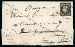 1849, Cérès Non Dentelé 20 Centimes Noir Sur Blanc - 1849-1850 Cérès