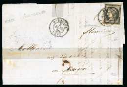 1849, Lettre De Bordeaux Pour Le Havre, Affranchissement - 1849-1850 Cérès