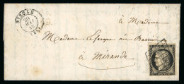1849, Cérès Non Dentelé 20 Centimes Noir Sur Jaune - 1849-1850 Cérès