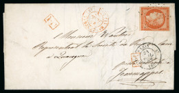1852, Lettre De Paris Pour Jemappes (Belgique), Affranchissement - 1849-1850 Cérès