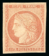 1849, Cérès Non Dentelé 1 Franc Vermillon Pâle Dit - 1849-1850 Cérès