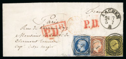1855, Lettre D'Aachen Pour Paris à Destination D'un - 1853-1860 Napoleone III