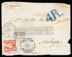 1859, Devant De Lettre Pour Malaga, Affranchissement - 1853-1860 Napoleon III