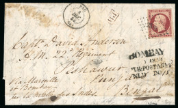 1853, Lettre Acheminée Par La Malle Des Indes Dans - 1853-1860 Napoleone III