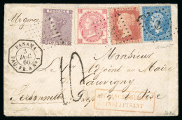 1866, Lettre Du Panama à Destination De Cauvigny (Oise), - 1862 Napoleon III
