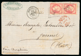 1865, Lettre Pour Jacmel (Haïti), Affranchissement - 1862 Napoléon III